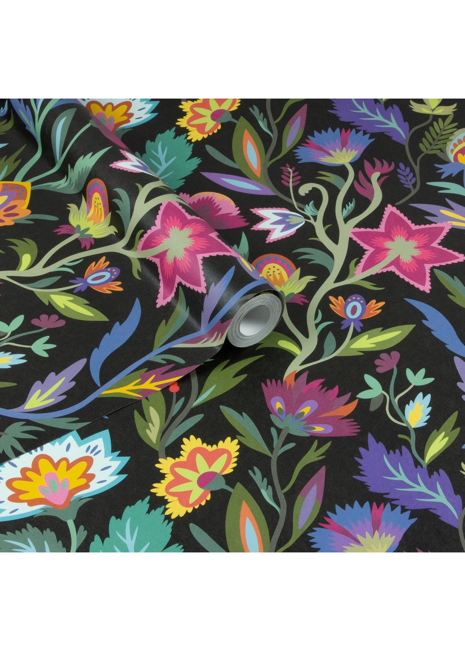 Arthouse Lush Paradise Black Wallpaper