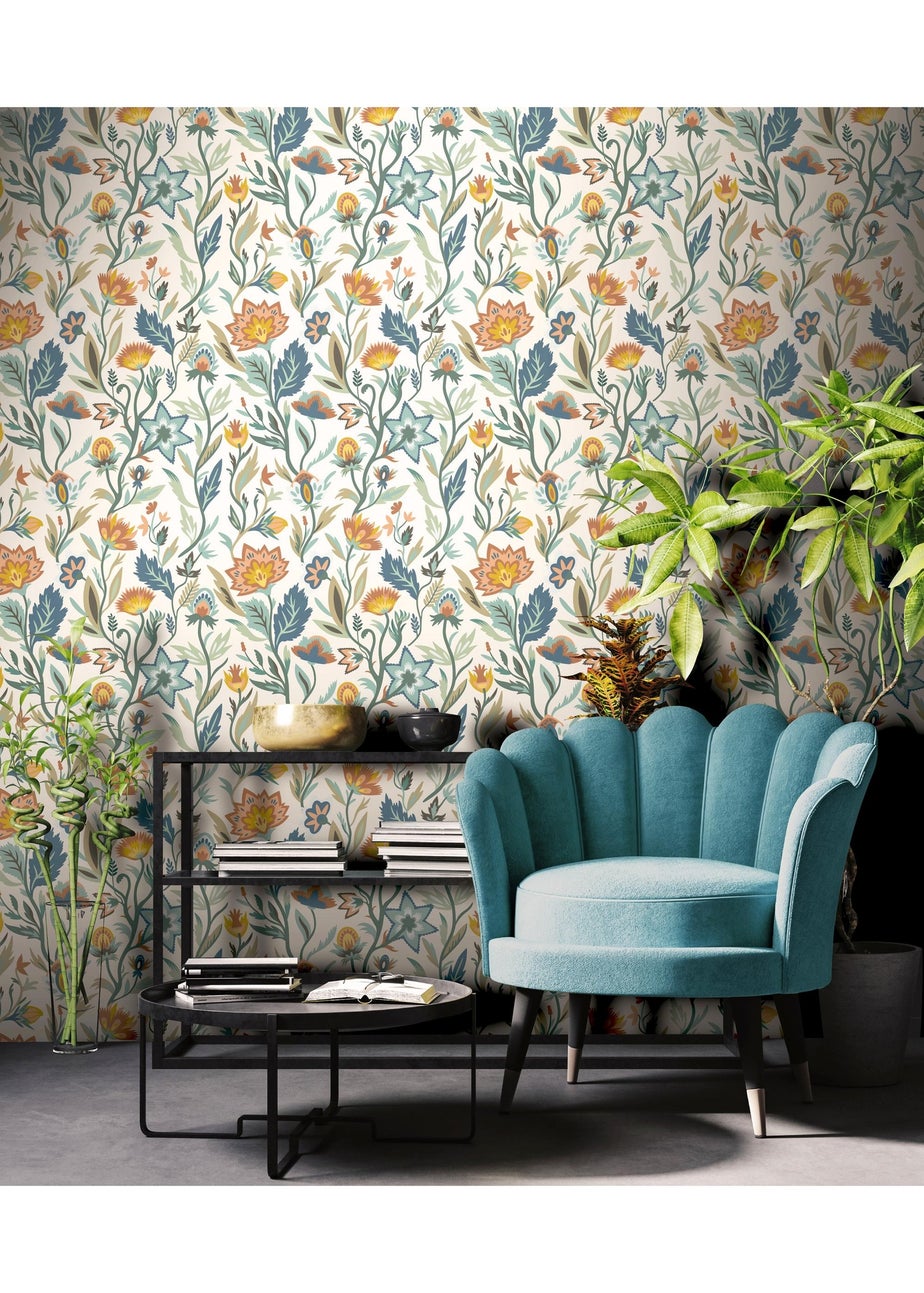 Arthouse Lush Paradise Blue Wallpaper