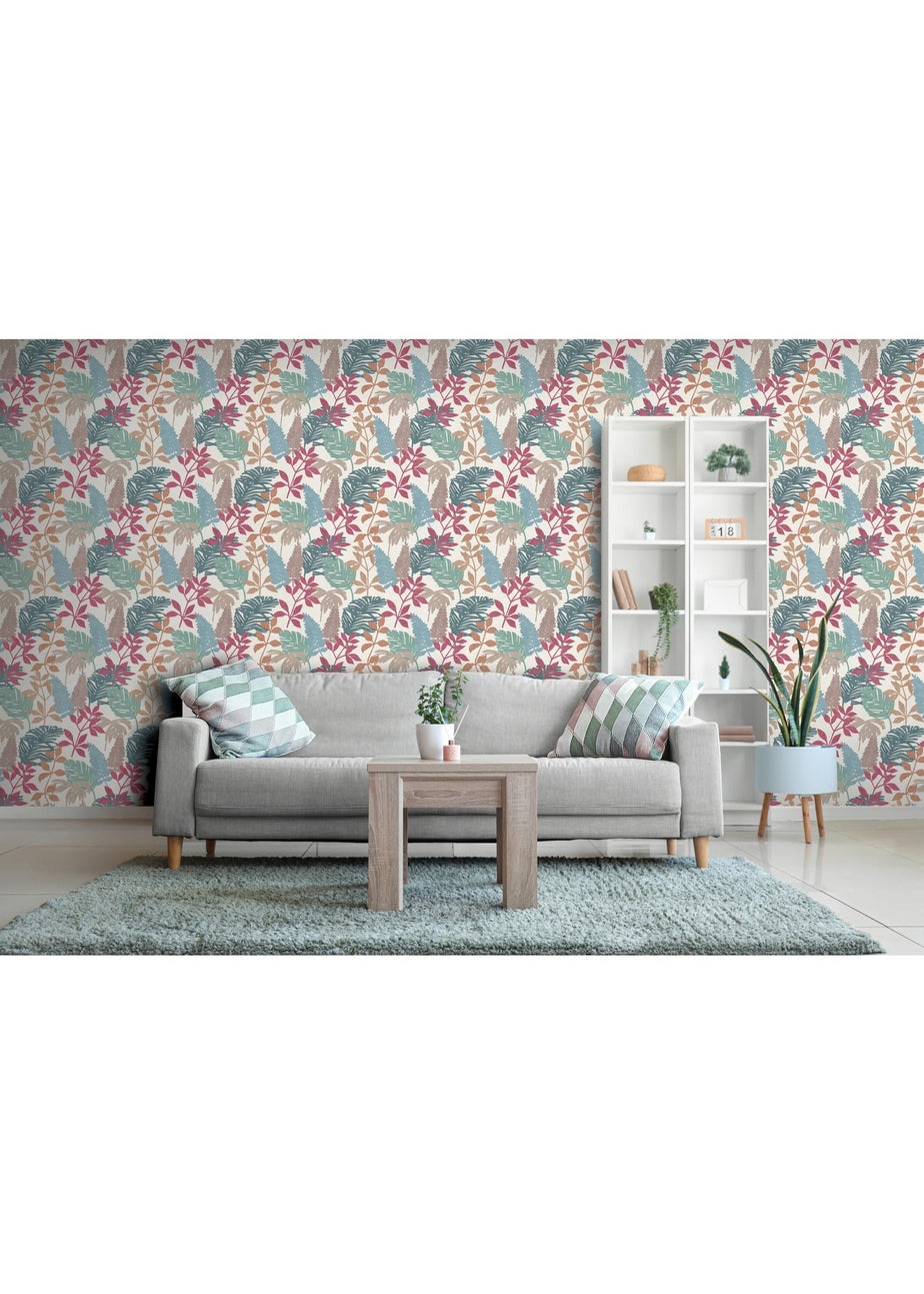 Arthouse Fun Leaf Soft Multi Wallpaper