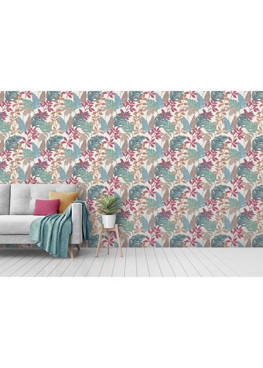 Arthouse Fun Leaf Soft Multi Wallpaper