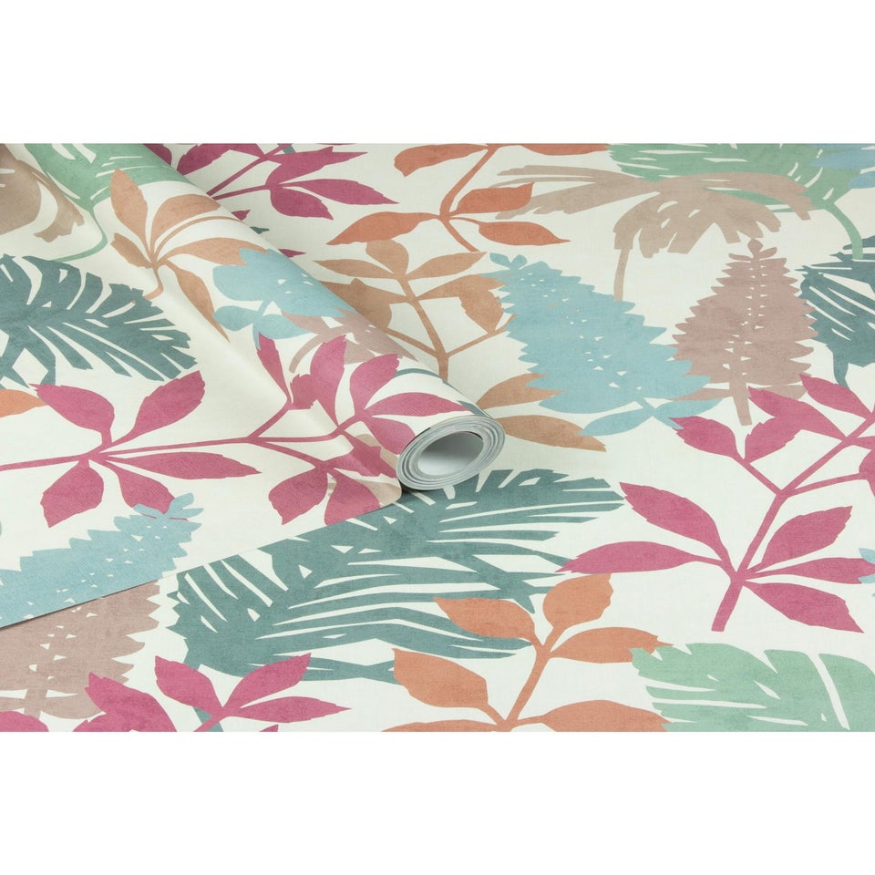 Arthouse Fun Leaf Soft Multi Wallpaper