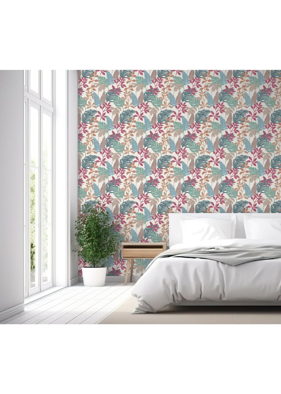 Arthouse Fun Leaf Soft Multi Wallpaper