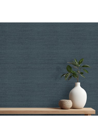 Arthouse Raffia Texture Blue Wallpaper