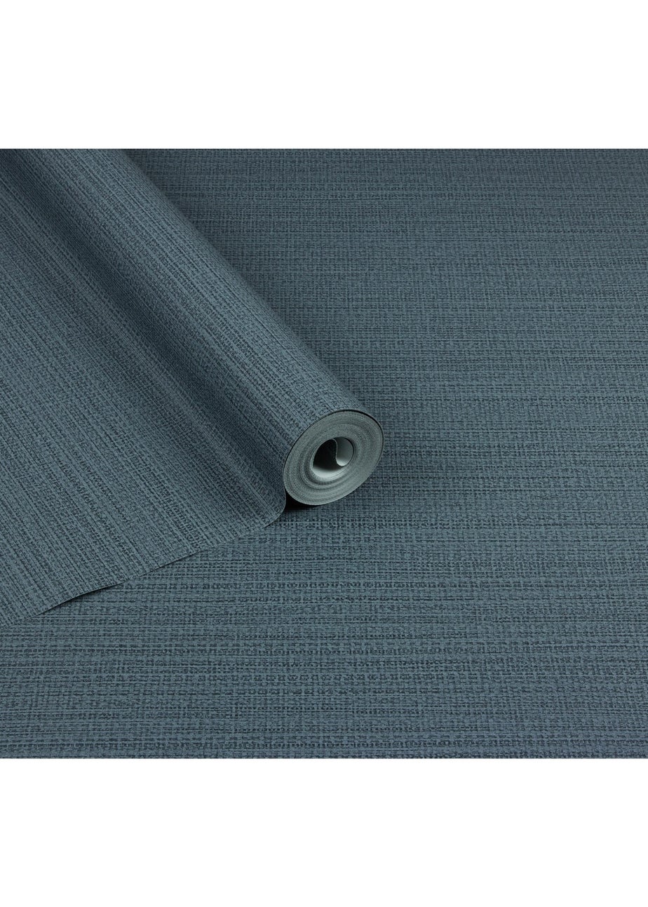 Arthouse Raffia Texture Blue Wallpaper