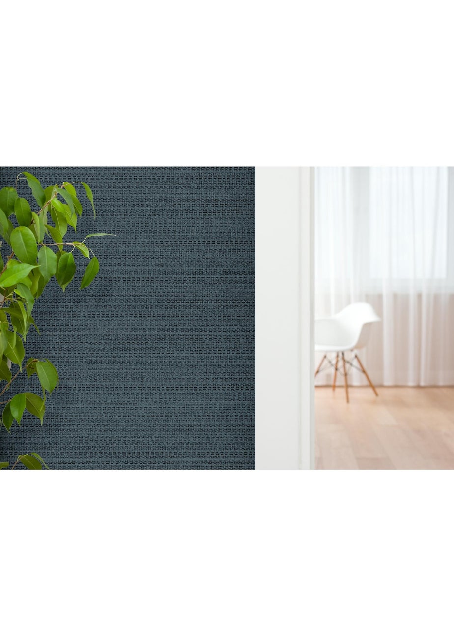 Arthouse Raffia Texture Blue Wallpaper