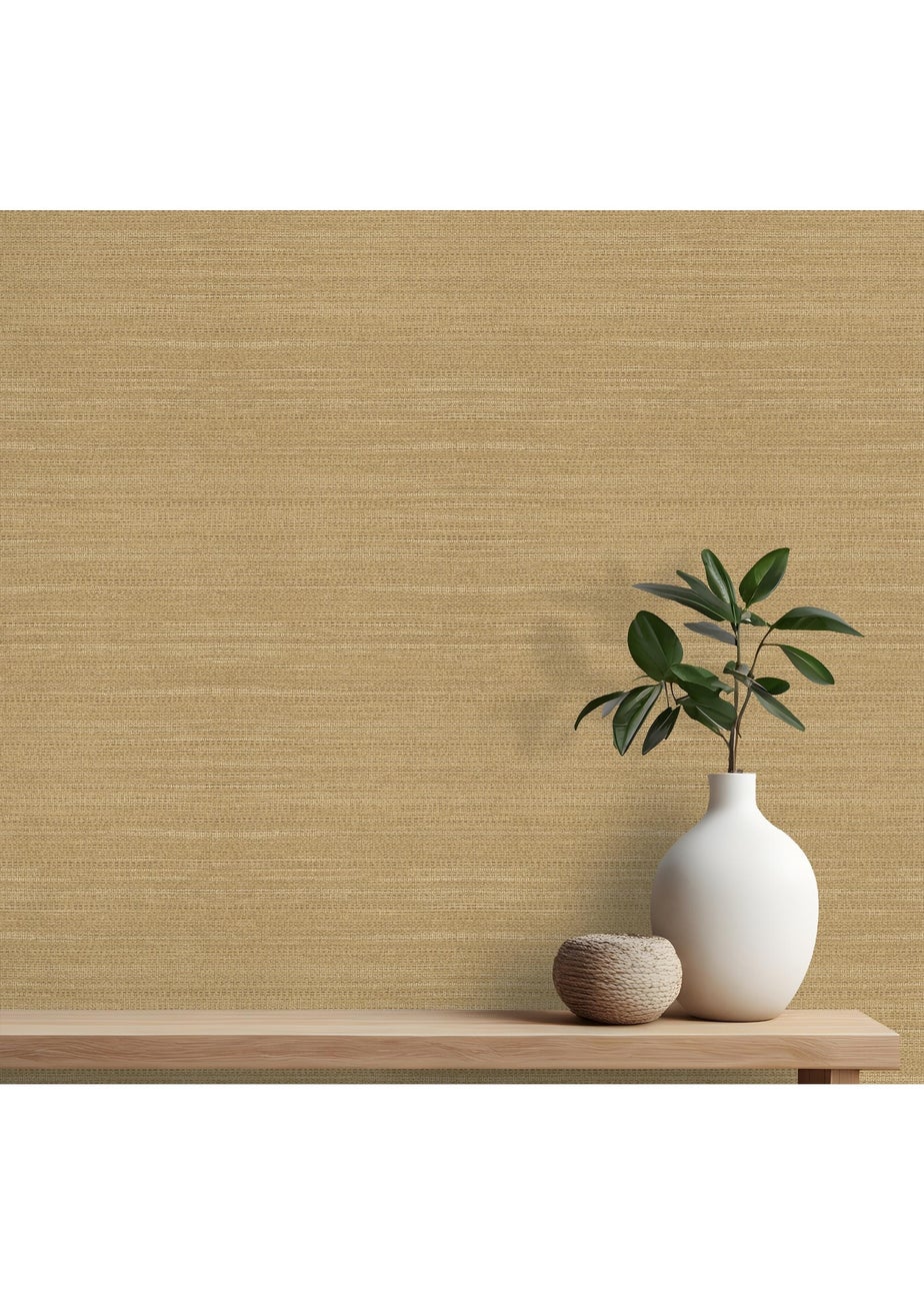 Arthouse Raffia Texture Rust Wallpaper