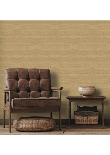 Arthouse Raffia Texture Rust Wallpaper