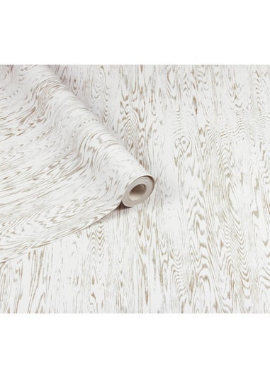 Arthouse Wood Grain White Wallpaper
