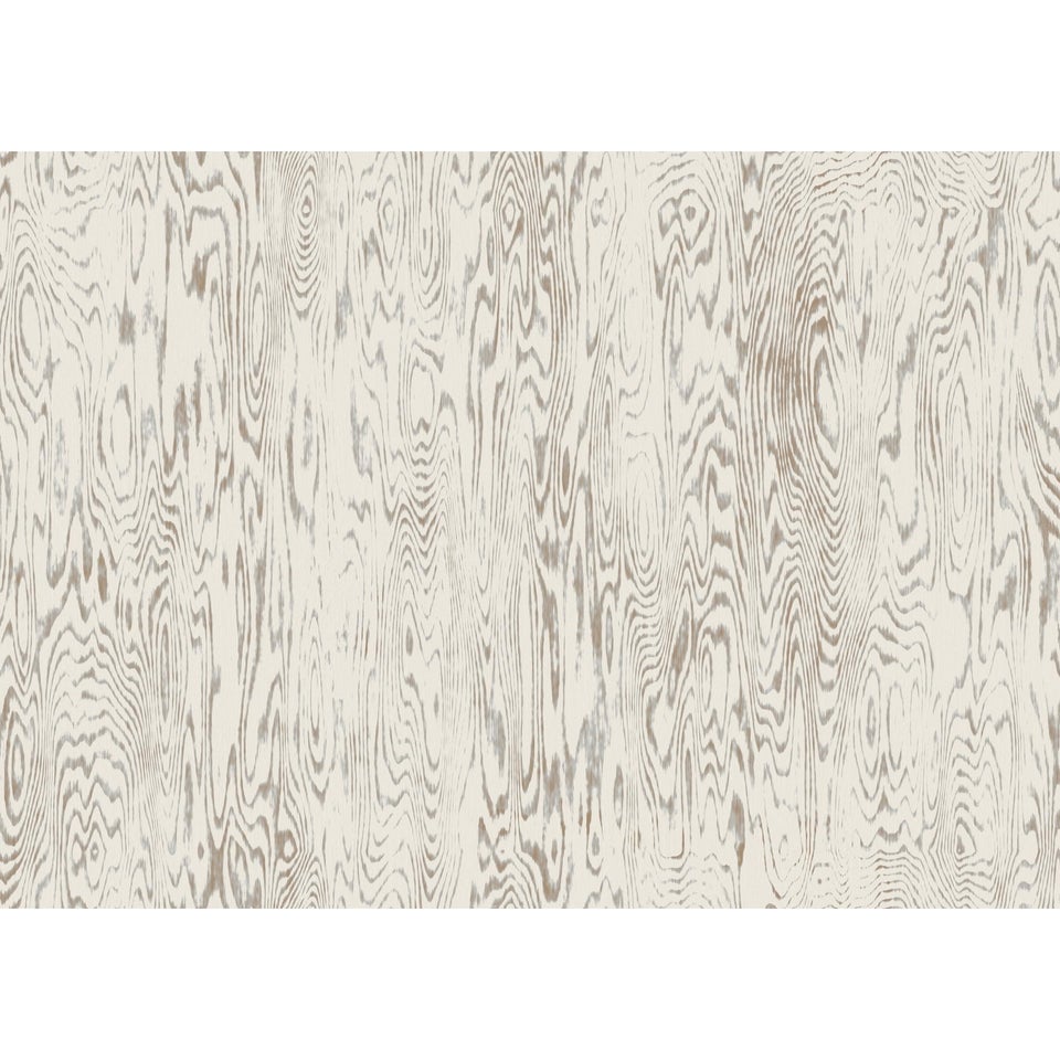 Arthouse Wood Grain White Wallpaper