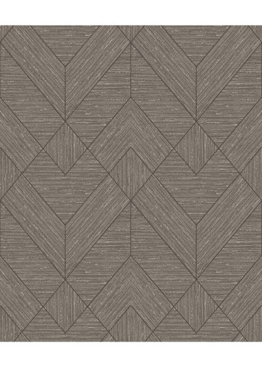 Arthouse Wood Grain Geo Charcoal / Gold Wallpaper