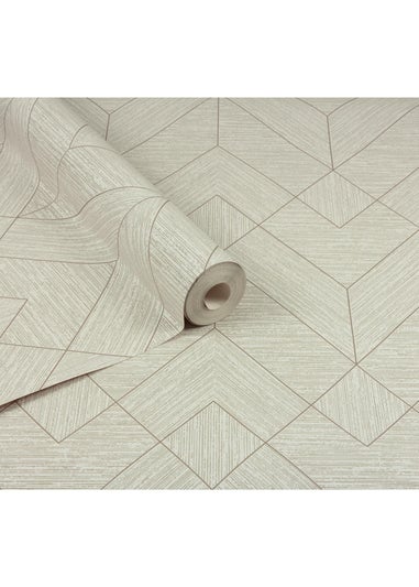 Arthouse Wood Grain Geo Neutral / Gold Wallpaper