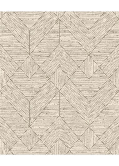 Arthouse Wood Grain Geo Neutral / Gold Wallpaper