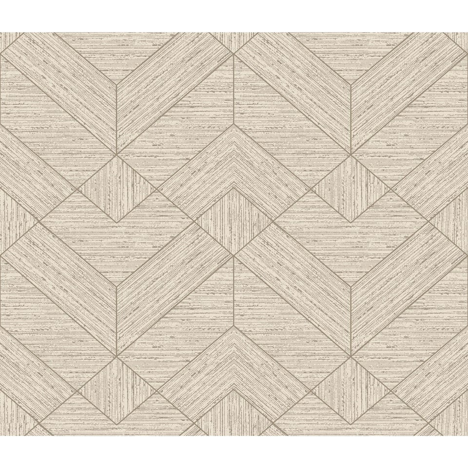 Arthouse Wood Grain Geo Neutral / Gold Wallpaper