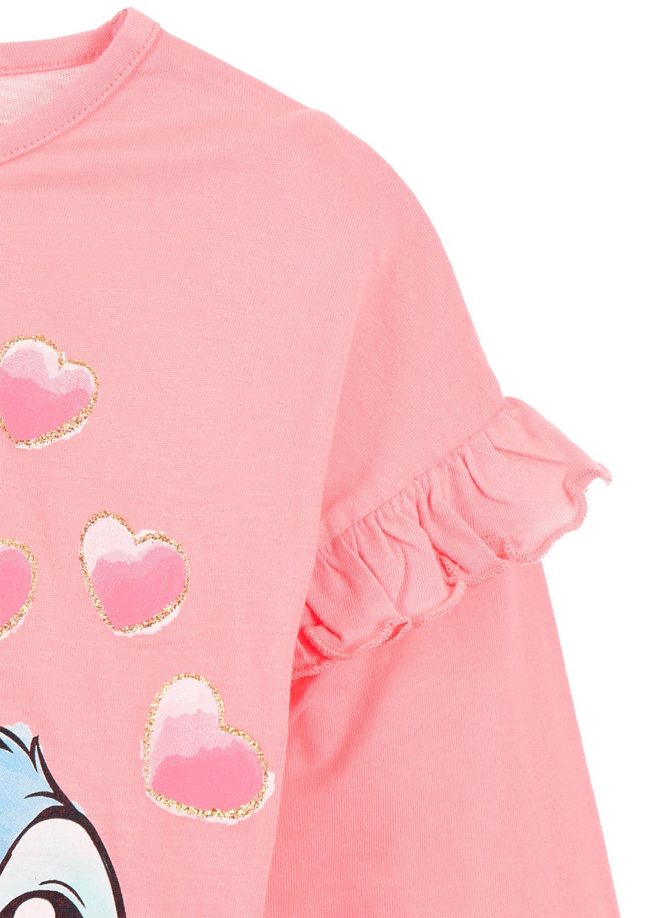Disney Stitch Frills Kids Pink Long Sleeve Top (3-8 Years)