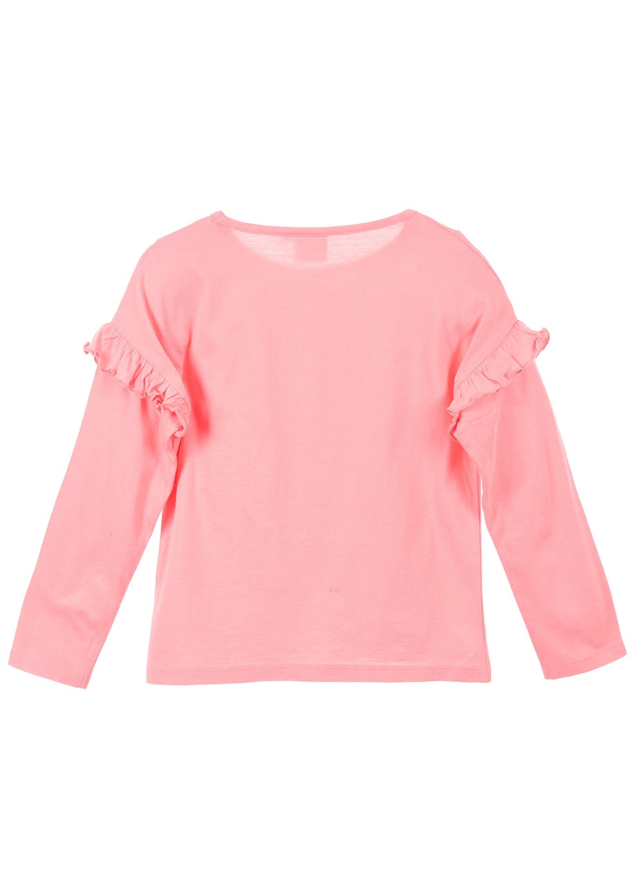 Disney Stitch Frills Kids Pink Long Sleeve Top (3-8 Years)