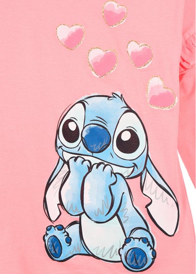 Disney Stitch Frills Kids Pink Long Sleeve Top (3-8 Years)