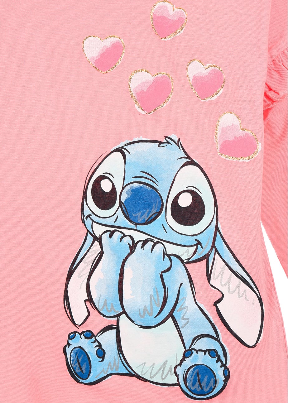 Disney Stitch Frills Kids Pink Long Sleeve Top (3-8 Years)