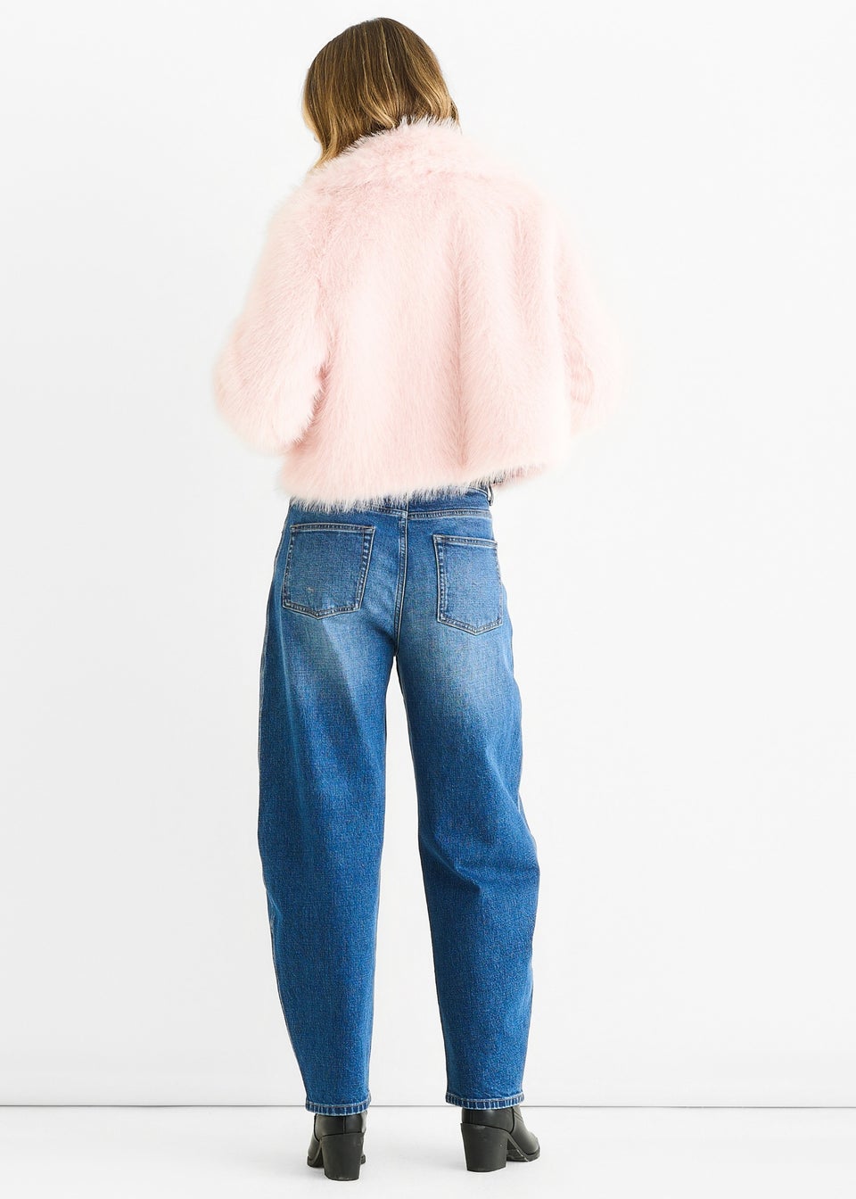 Gini London Pink Faux Fur Lapel Short jacket