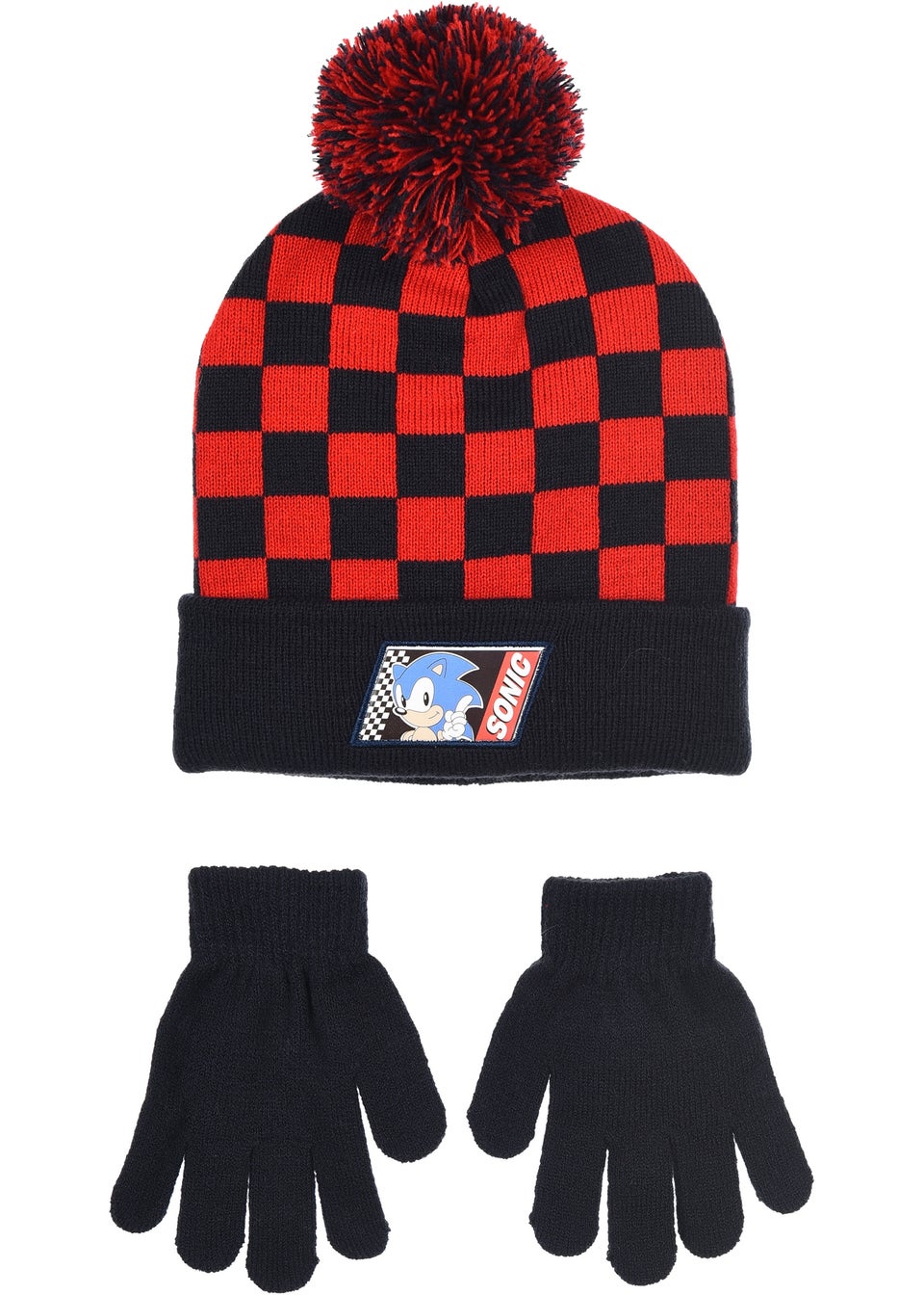 Sonic Checkers Kids Navy Hat & Glove Set