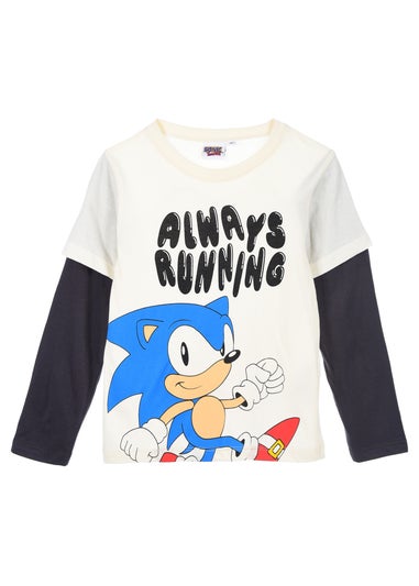 Sonic Always Running Kids Long Sleeve Skater Top (4-12 Years)