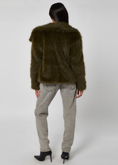 Urban Bliss Khaki Faux Fur Jacket
