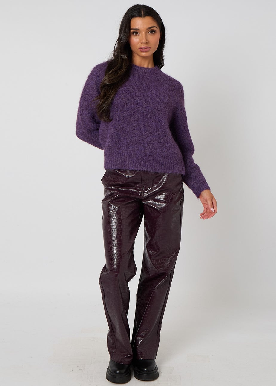 Urban Bliss Plum Wool-Blend Jumper