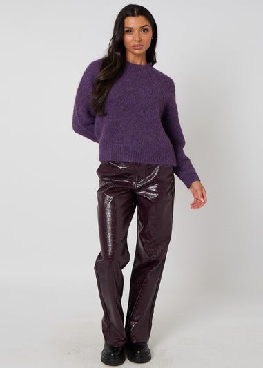 Urban Bliss Plum Wool-Blend Jumper