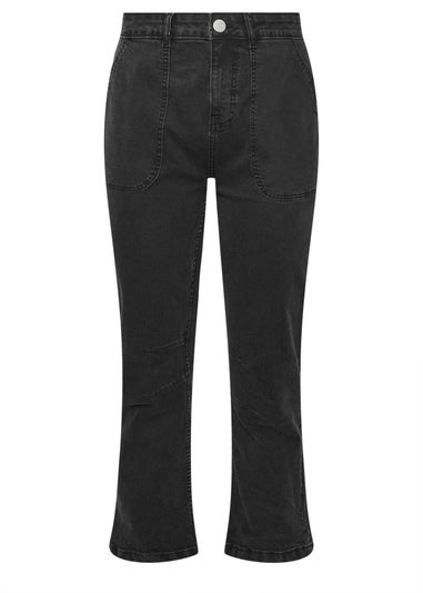 Yours Washed Black Slim Barrel Jeans