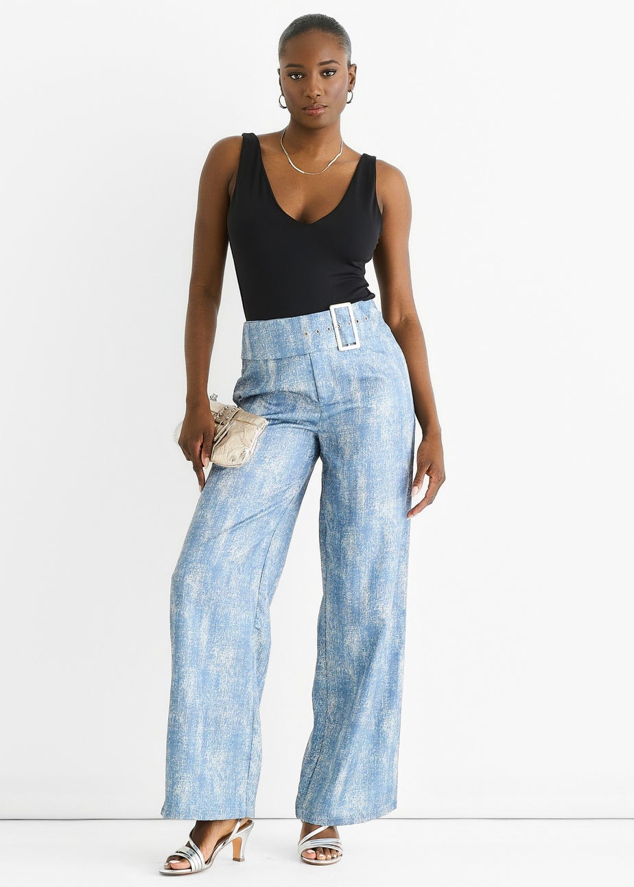 Gini London Blue Buckle Detail Trouser