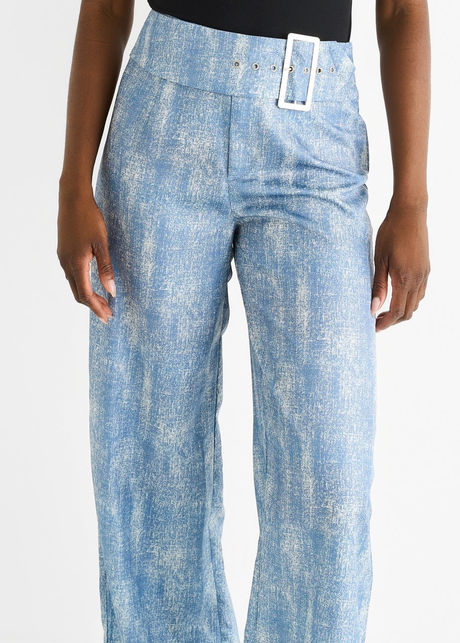 Gini London Blue Buckle Detail Trouser