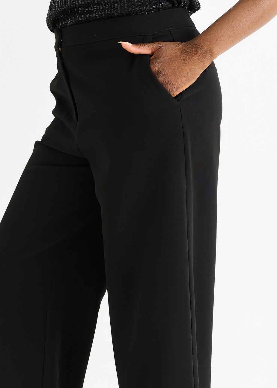 Gini London Black Wide Leg Tailoring Trousers