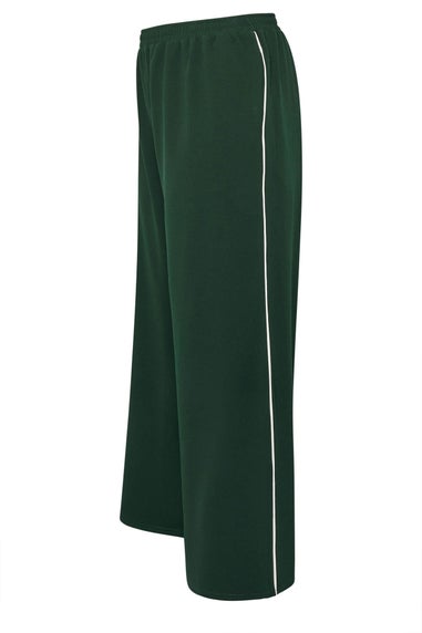 Yours Curve Forest Green Side Stripe Wide Leg Trousers