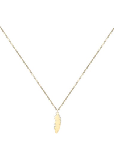 Golden Moments 9ct Yellow Gold 'Feather' Necklace 18 inch