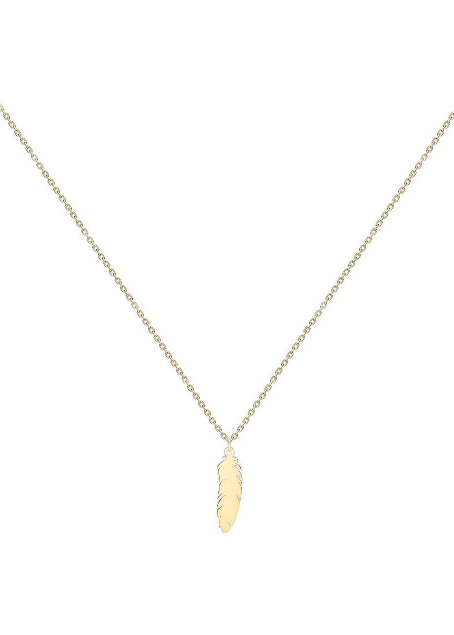 Golden Moments 9ct Yellow Gold 'Feather' Necklace 18 inch