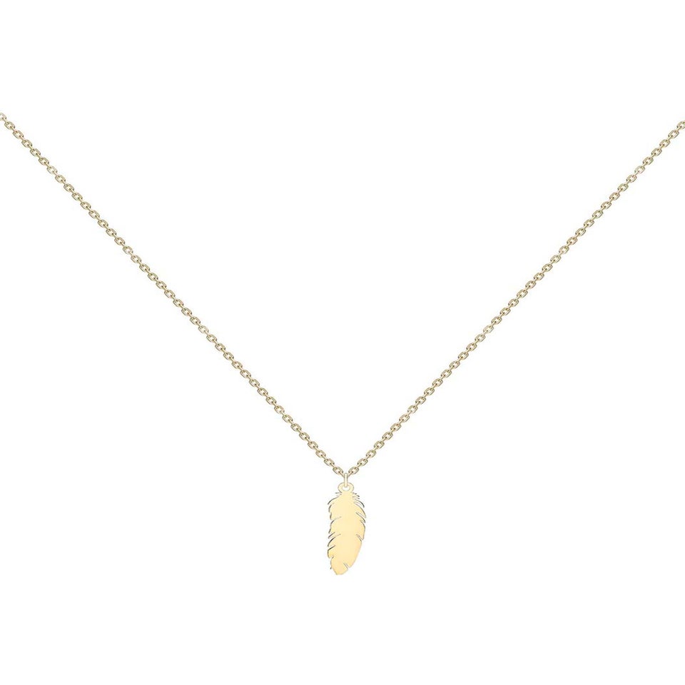 Golden Moments 9ct Yellow Gold 'Feather' Necklace 18 inch