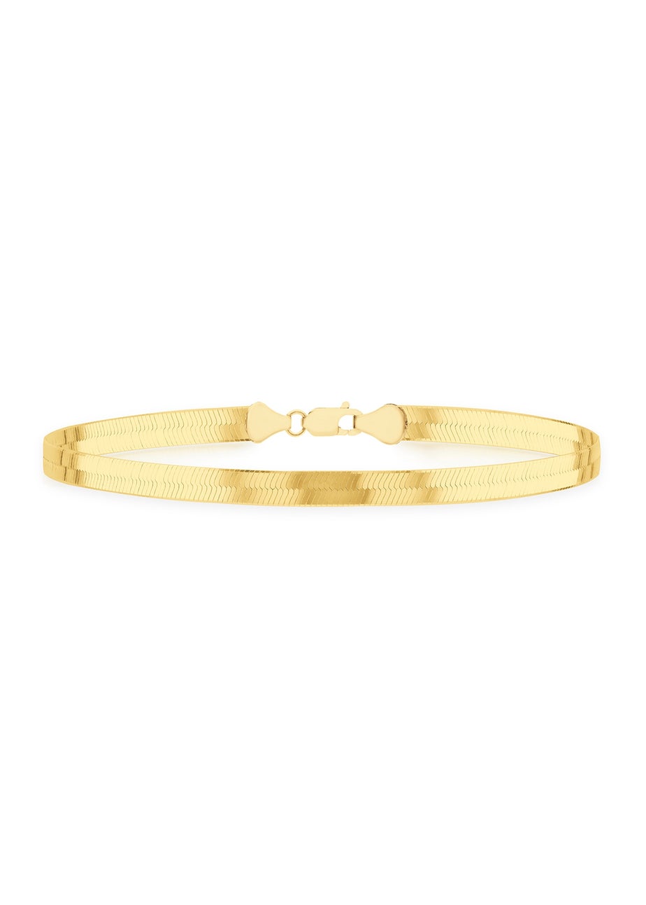 Golden Moments Sterling Silver Gold Plated Triple Herringbone Bracelet
