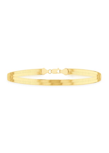 Golden Moments Sterling Silver Gold Plated Triple Herringbone Bracelet