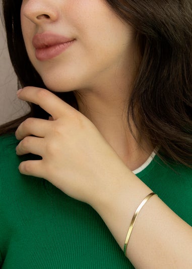 Golden Moments Sterling Silver Gold Plated Triple Herringbone Bracelet