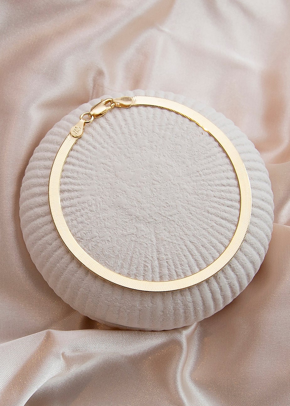 Golden Moments Sterling Silver Gold Plated Triple Herringbone Bracelet