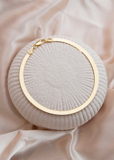 Golden Moments Sterling Silver Gold Plated Triple Herringbone Bracelet