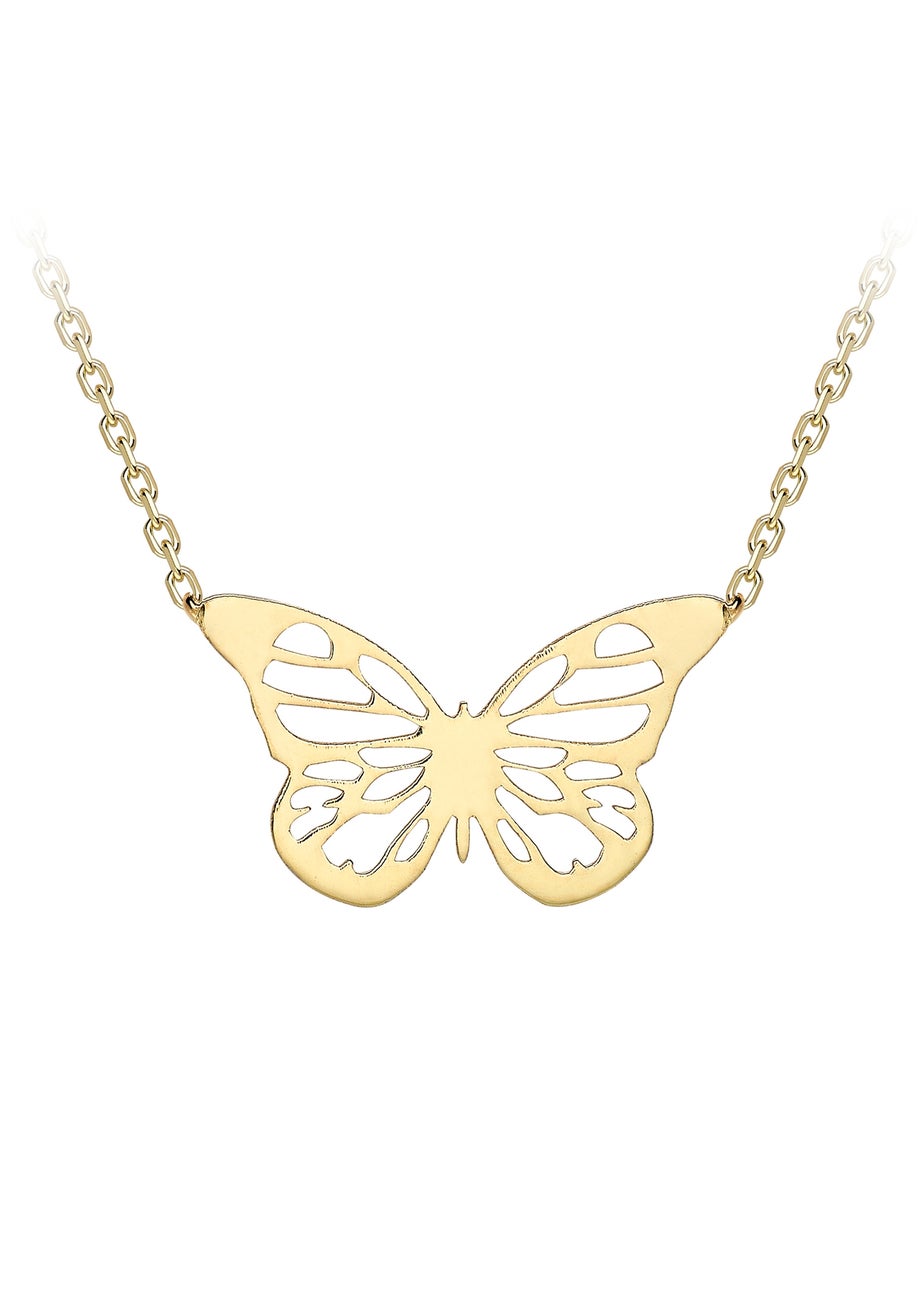 Golden Moments 9ct Yellow Gold Butterfly Necklace 18 inch