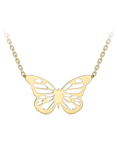 Golden Moments 9ct Yellow Gold Butterfly Necklace 18 inch