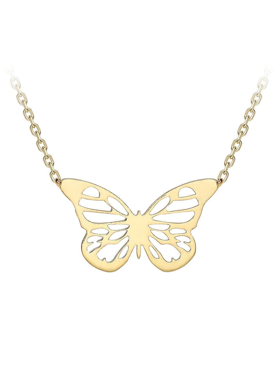 Golden Moments 9ct Yellow Gold Butterfly Necklace 18 inch