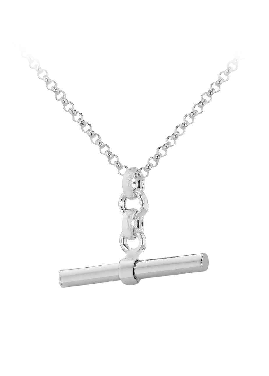 Golden Moments Sterling Silver Belcher T-Bar Adjustable Necklace