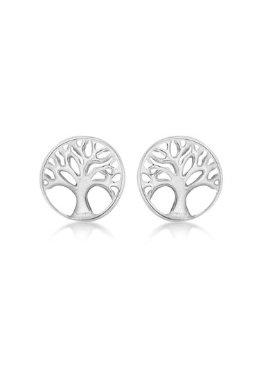 Golden Moments Sterling Silver 'Tree of Life' Stud Earrings