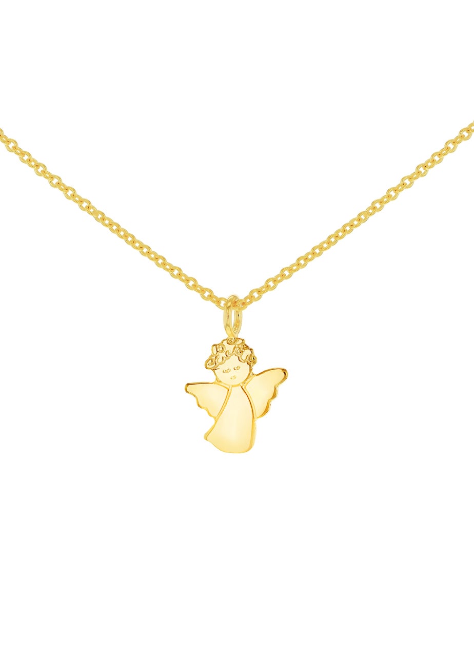 Golden Moments 9ct Yellow Gold Baby Angel Adjustable Necklace 15-16.5 inch