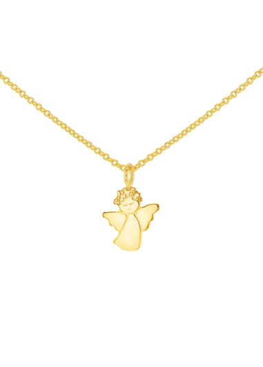 Golden Moments 9ct Yellow Gold Baby Angel Adjustable Necklace 15-16.5 inch