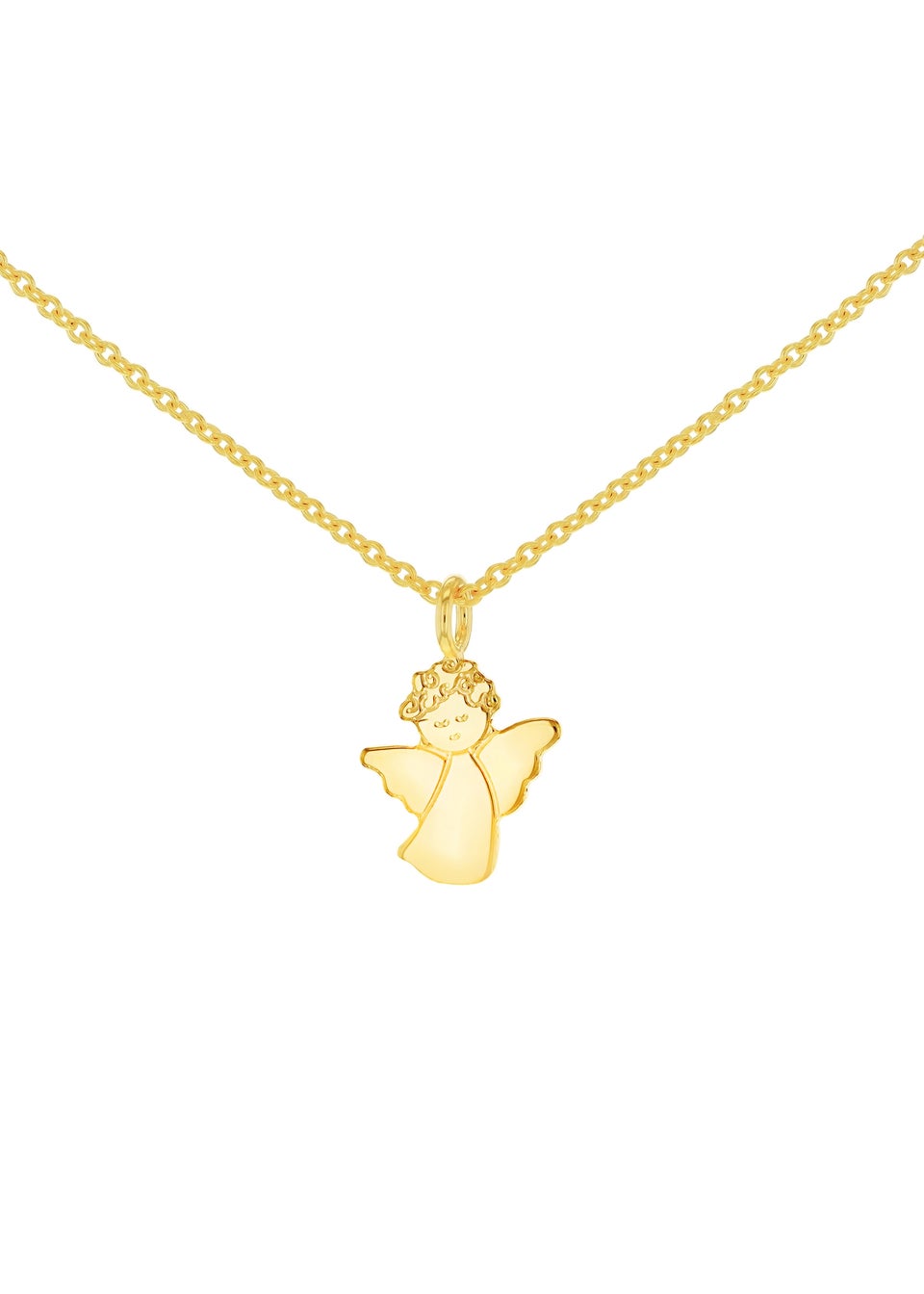 Golden Moments 9ct Yellow Gold Baby Angel Adjustable Necklace 15-16.5 inch