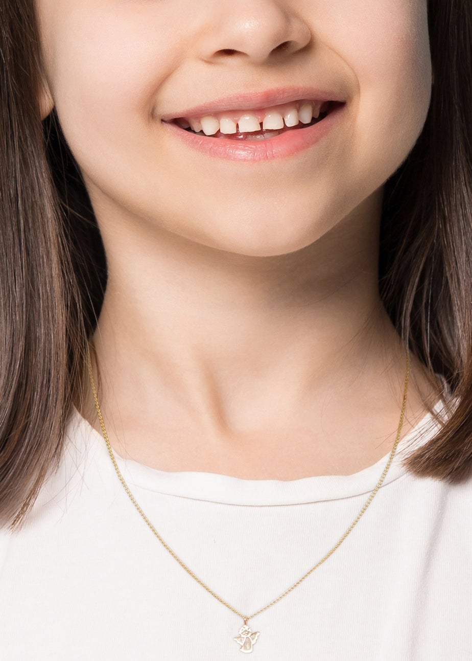 Golden Moments 9ct Yellow Gold Baby Angel Adjustable Necklace 15-16.5 inch