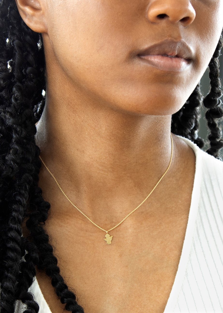 Golden Moments 9ct Yellow Gold Baby Angel Adjustable Necklace 15-16.5 inch